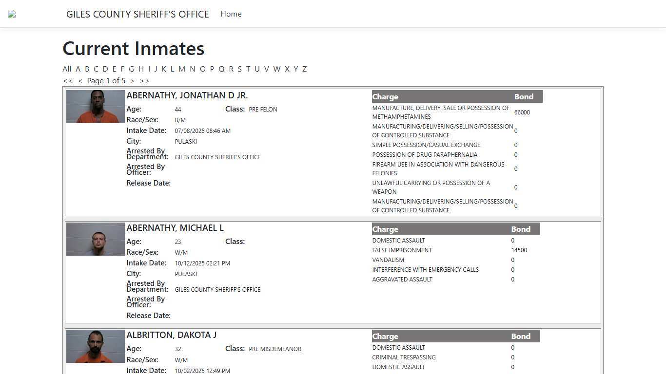 Inmates - ISOMS Portal